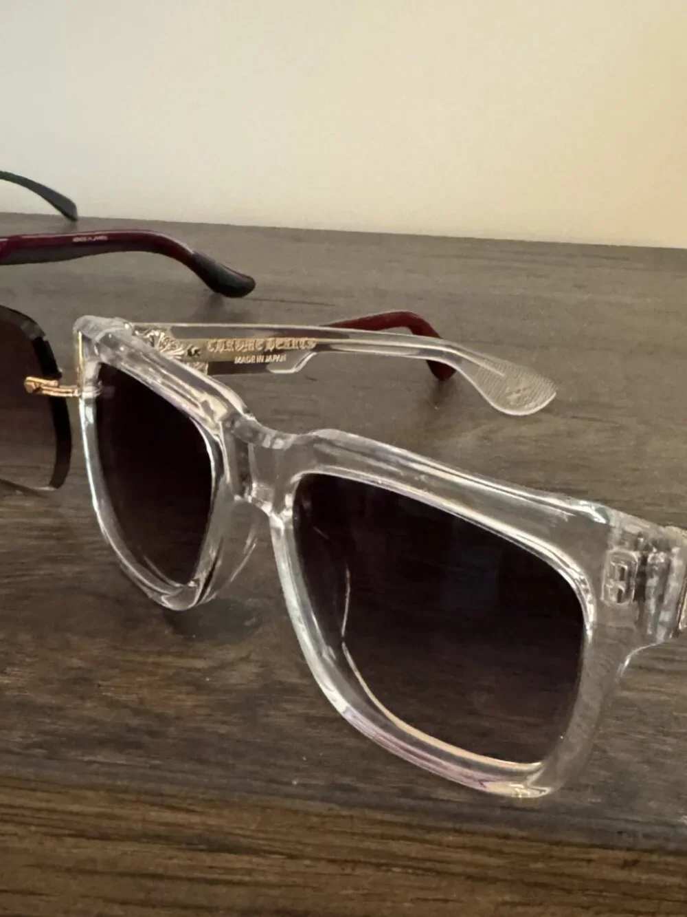 DESIGNER SUNGLASSES: CHROME HEARTS WITH CUSTOM PURPLE TINTED ANTI-GLARE LENSES